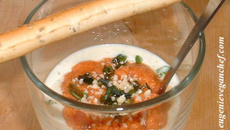 Smoothie de courgette à la coriandre et son coulis aux 2 tomates