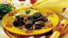 Bœuf mariné à la crème de morilles