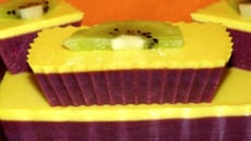 Bavarois fruits rouges et nappage citron