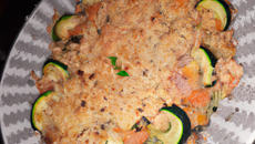 Crumble de cougettes aux deux saumons