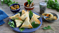 Samoussas aux légumes et olives