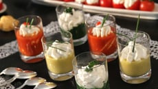 Assortiments de verrines à la brandade de morue