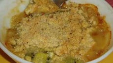 Crumble kiwi-banane au chocolat blanc