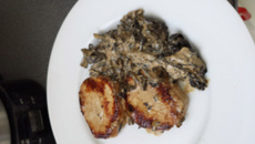 Médaillon de veau au cognac et trompettes