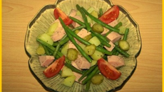 Salade de haricots verts au cervelas