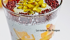 Yaourt spiruline, banane, melon et baba au limoncello