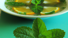Soupe d'agrumes à la menthe fraîche