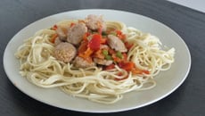 Saucisse poêlée aux poivrons