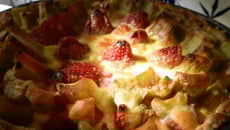 Tarte rhubarbe et fraises