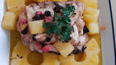 Chapon de bresse à l'ananas