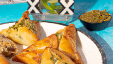 Samoussa au poulet et roquefort papillon