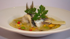 Escabèche de sardine et petits légumes aux citron confit et graines de moutarde