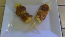 Brochettes épicées de dinde et ananas