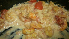 Crevettes au lait de coco curry