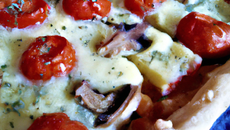 Tarte aux tomates,champignons,moutarde,mozzarella