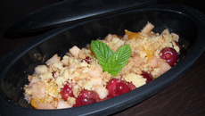Papillote de fruits cannelle au crumble