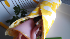 Wrap d'omelette jambon