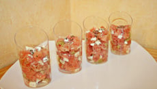 Verrine de tatare de tomates et chèvre