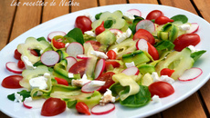 Salade fraîcheur à la feta et mini-poivrons du Pérou