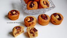 Petit moelleux à la confiture de gingembre et confiture de lait cacao