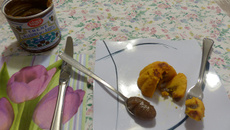 Muffins au potimarron, cœur à la crème de marrons