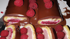 Bûche aux framboises et nutella