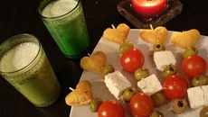 Soupe de concombre et ses brochettes apéritif