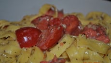 Tagliatelles au saumon et au pesto