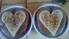 Cœur de brownies fondant au chocolat noir