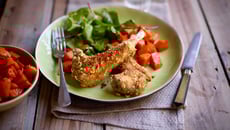 Côtes d'agneau panées aux noisettes et potiron roti au sirop d'érable