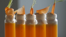 Cappuccino de carotte des sables à l"orange et au cumin