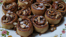 Roulé au Nutella et aux amandes effilés