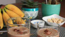 Smoothie banane choco cacahuètes
