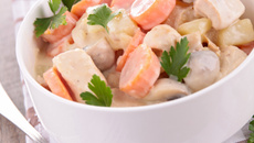 Blanquette de veau en noir et blanc