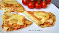 Quesadillas au Maroilles, tomates et moutarde à l'ancienne