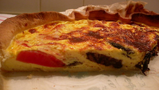 Tarte aux boudin, tomates et mozzarella