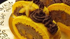 Bûche chocolat et kaki