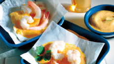 Crevettes au curry et fromage blanc 0% pour apéritif