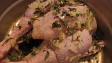 Poulet vapeur à l'ail