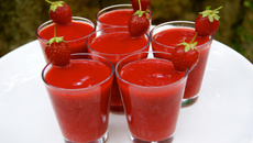 Soupe de fraises et framboises