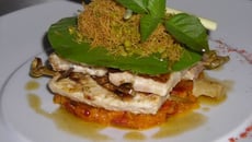 Sucettes d'espadons grillées, pates kadaïfs