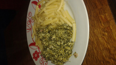 Pâtes aux épinards et œufs