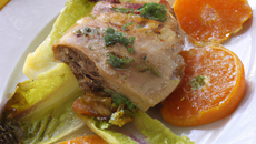 Roti de porc aux endives et orange