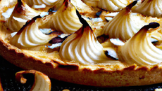 Tarte poires, amandes et chocolat blanc