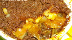 Crumble de boudin noir aux pommes