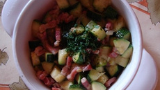 Courgettes sautées aux lardons