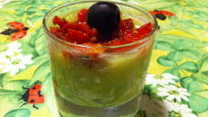 Verrines courgettes olive et ciboulette