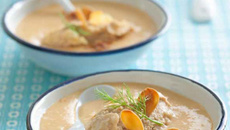 Soupe glacée de fenouil aux rillettes de thon