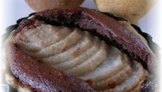 Tarte aux poires sur frangipane au chocolat