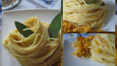 Cappelini con crema di parmigiano e zucca